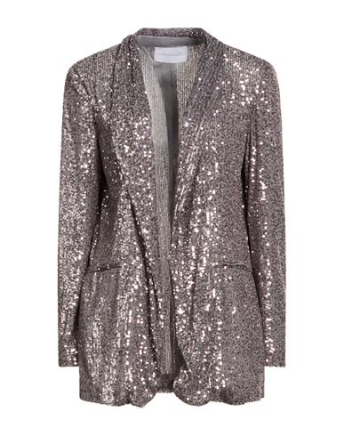 Woman Jacket Silver Size 10 Polyester, Elastane