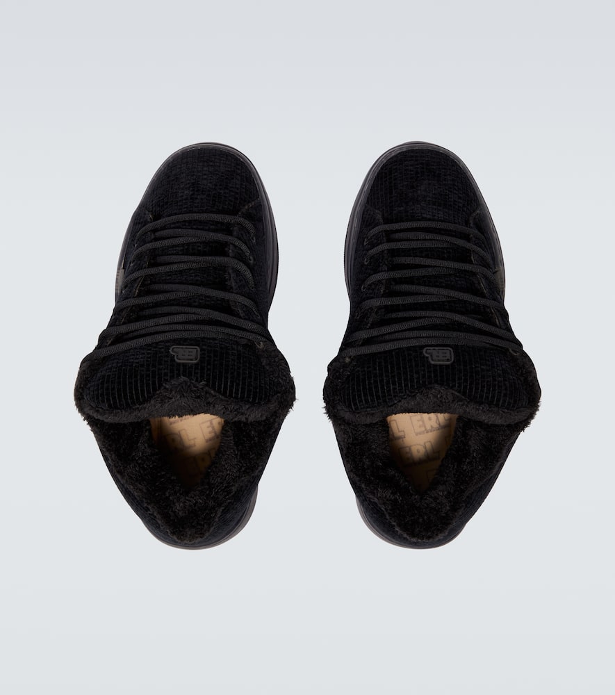 Vamp terry-lined corduroy sneakers