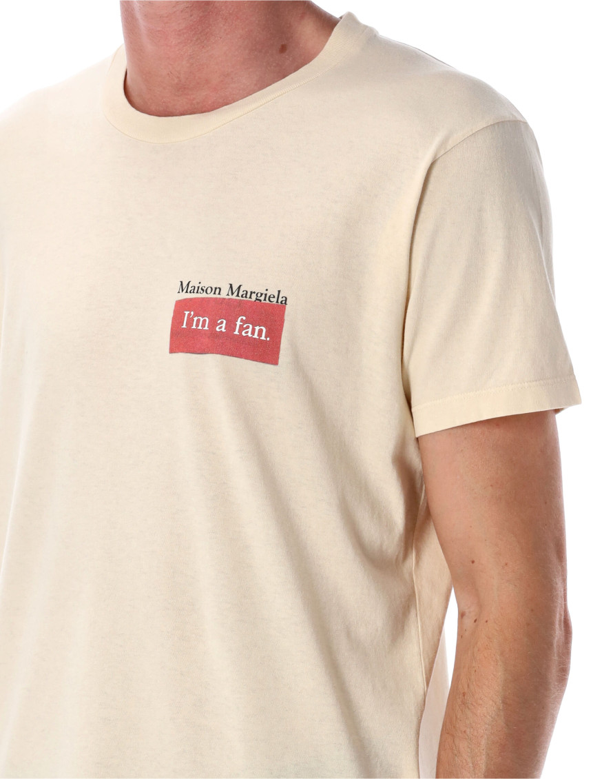 Beige Crewneck Logo T-Shirt