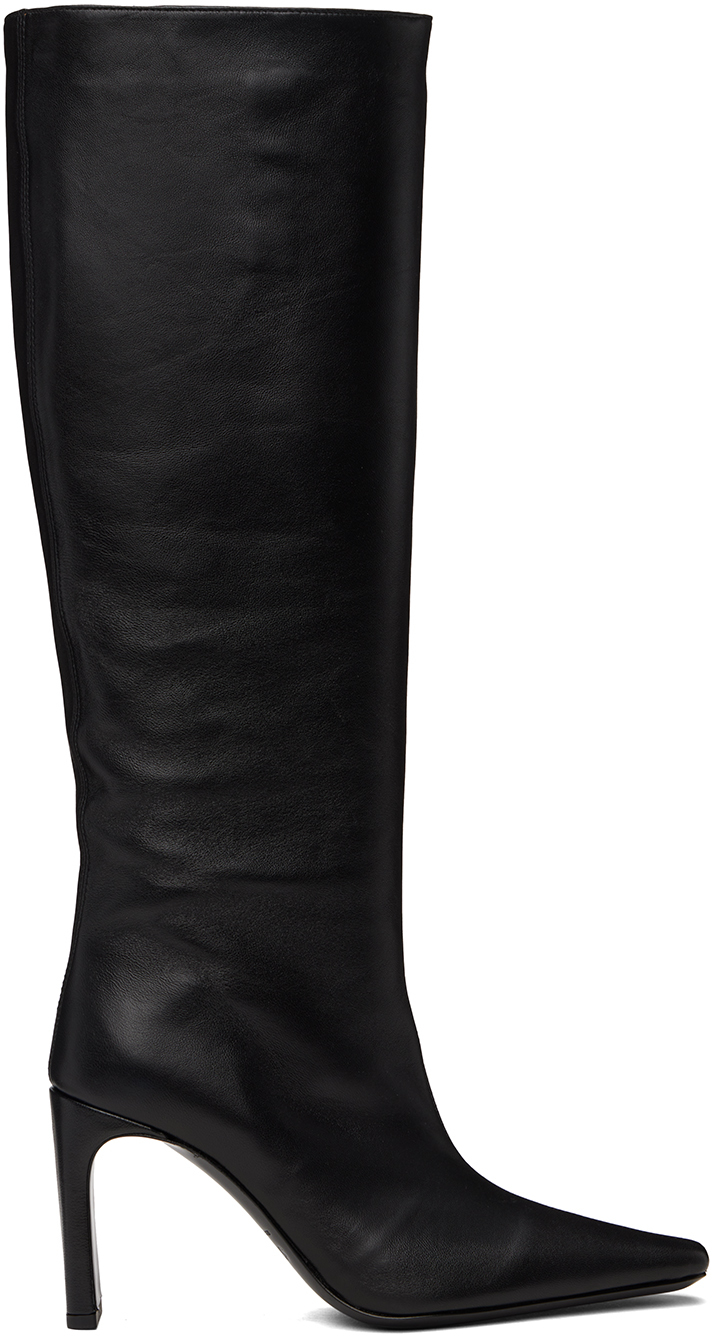 Staud Black Wally High Heel Tall Boots