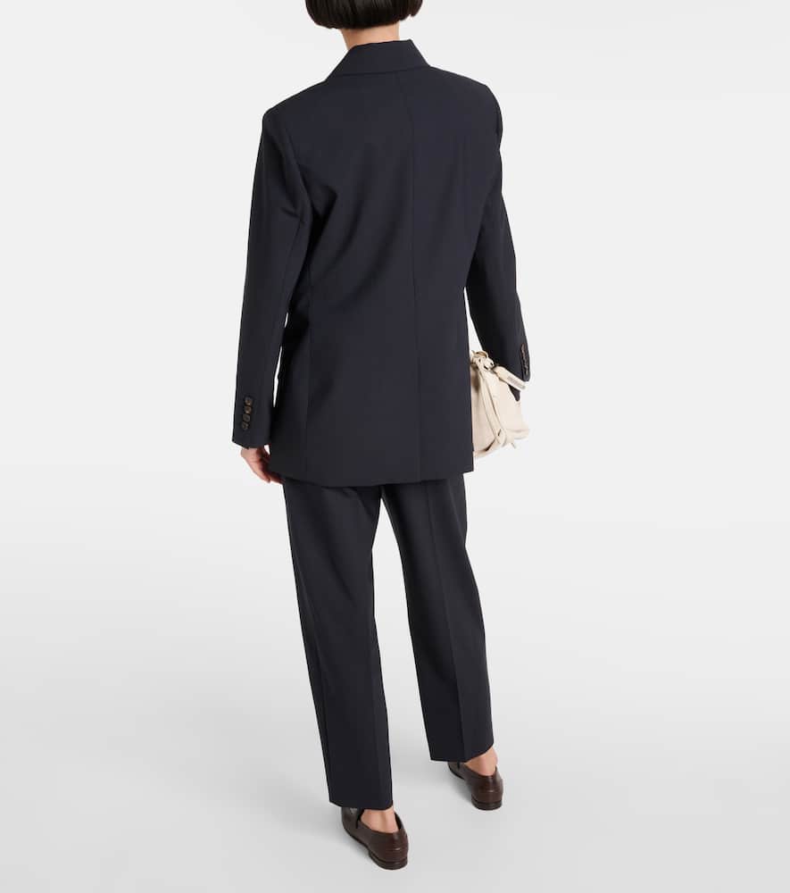 Double-breasted wool-blend blazer