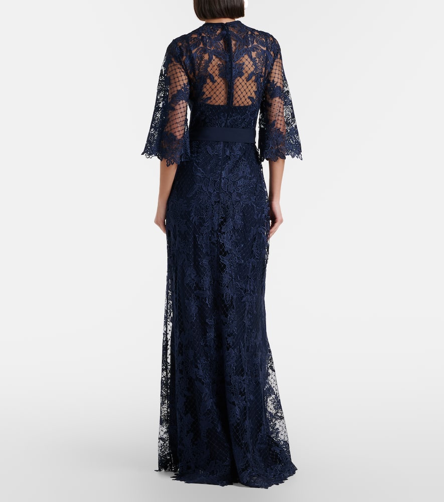 Embroidered lace and tulle gown