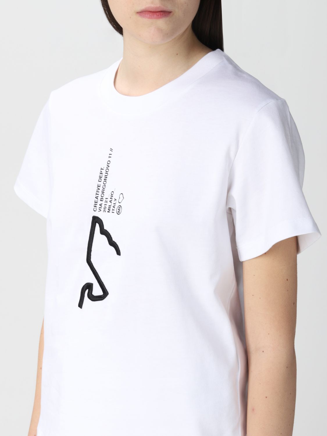 Cotton T-shirt with eagle embroidery