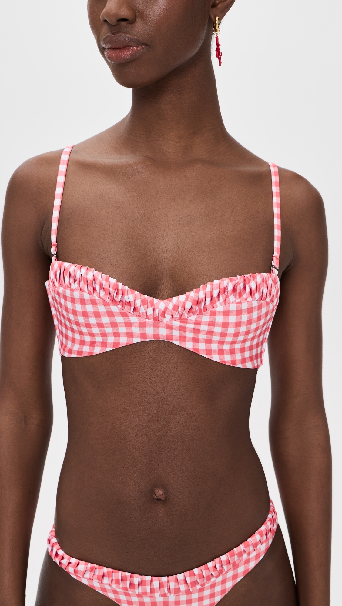 Emmy Bikini Top Sriracha Gingham