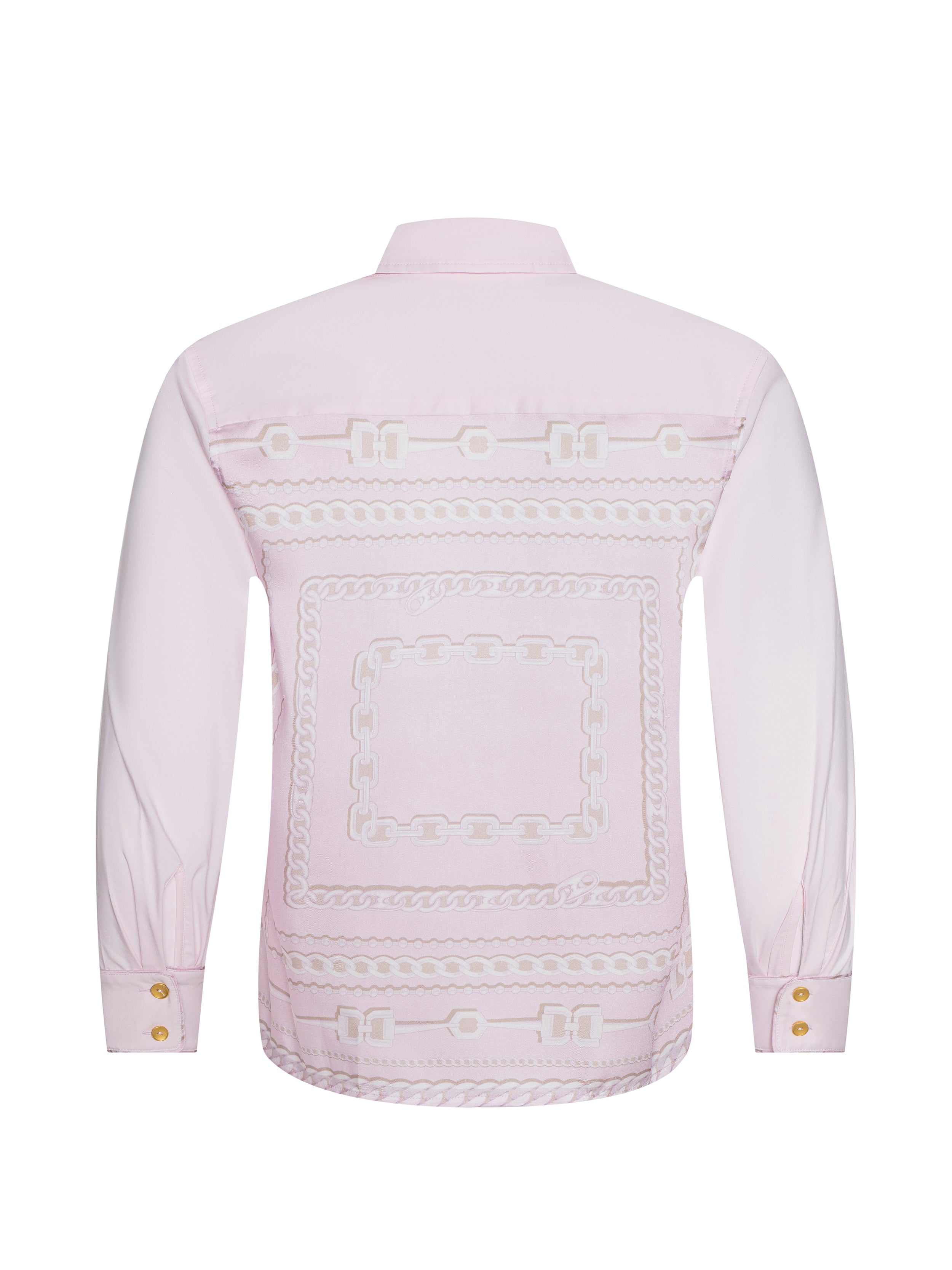 Fawn Shirt In Pale Cameo Graphic Chain Scarf
