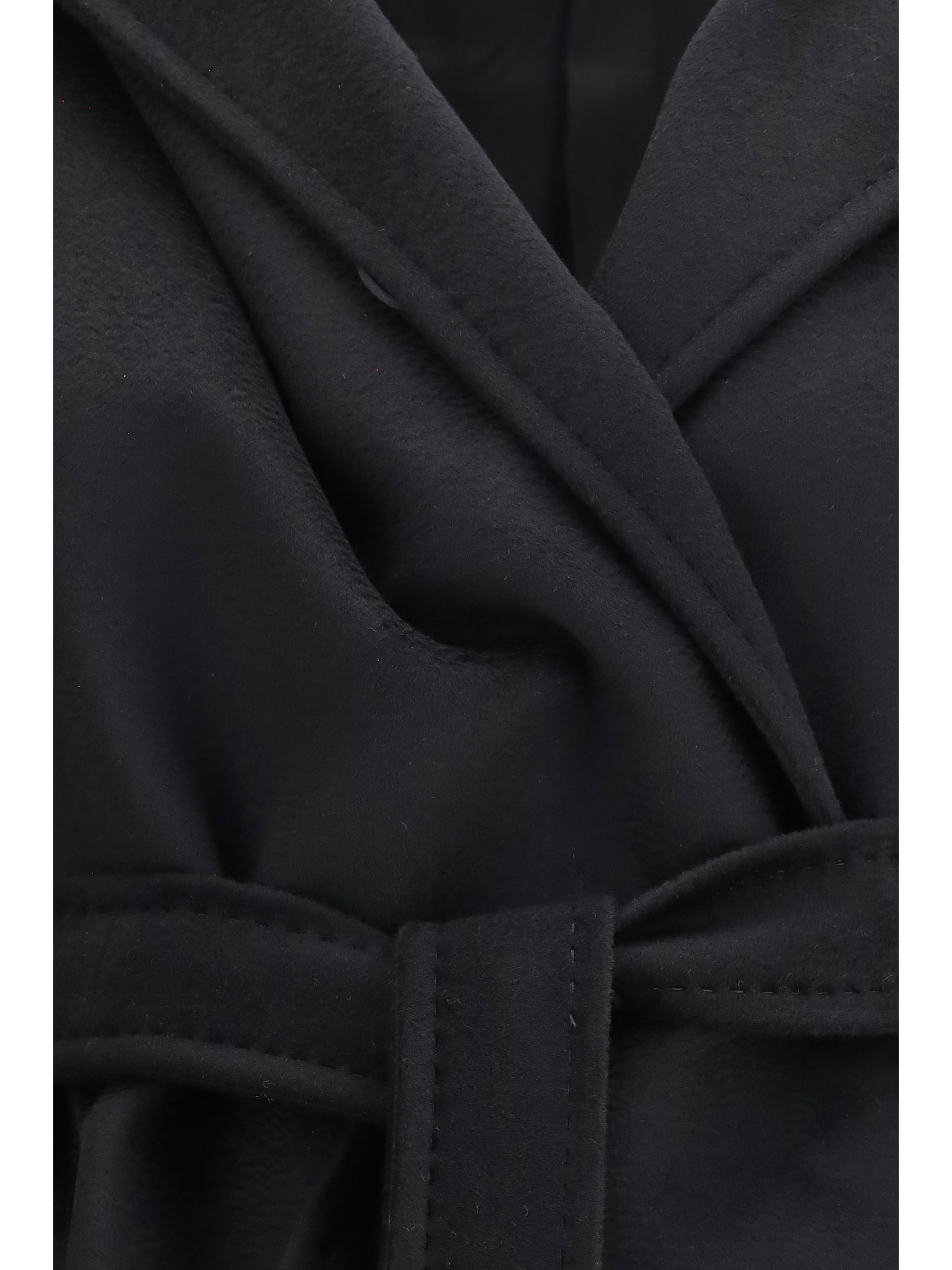 Double-Faced Wool Robe Coat — Black