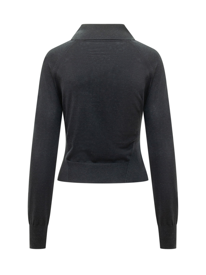 Black Logo Shirt Collar Polo