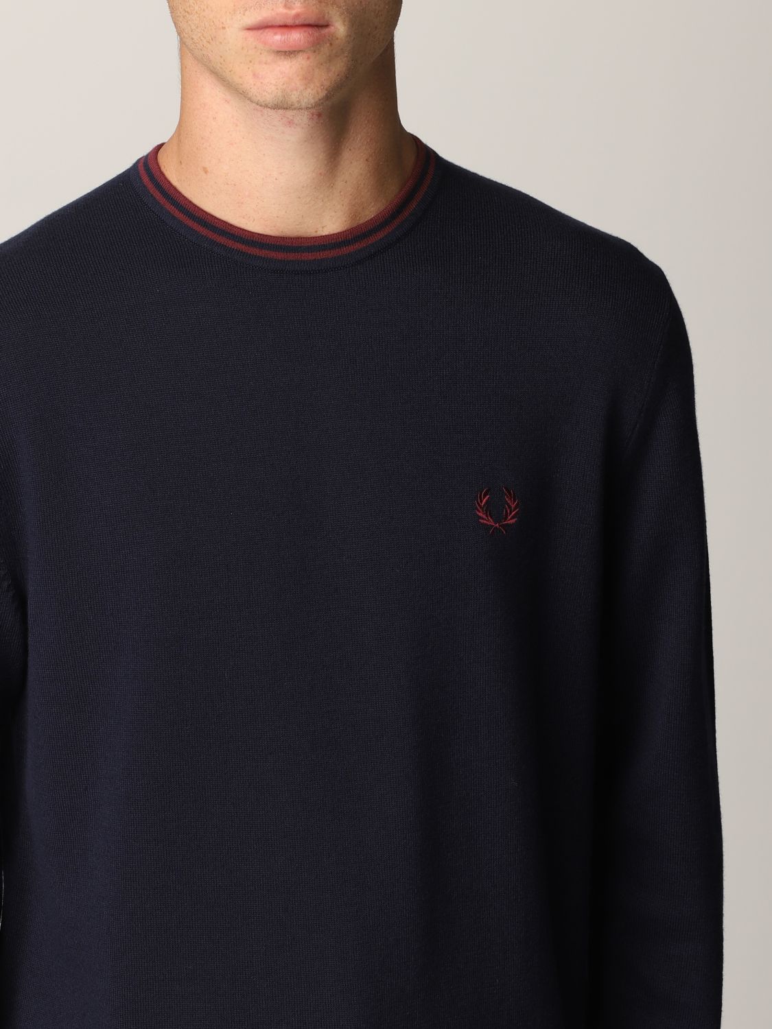 Sweater in merino wool and cotton blend