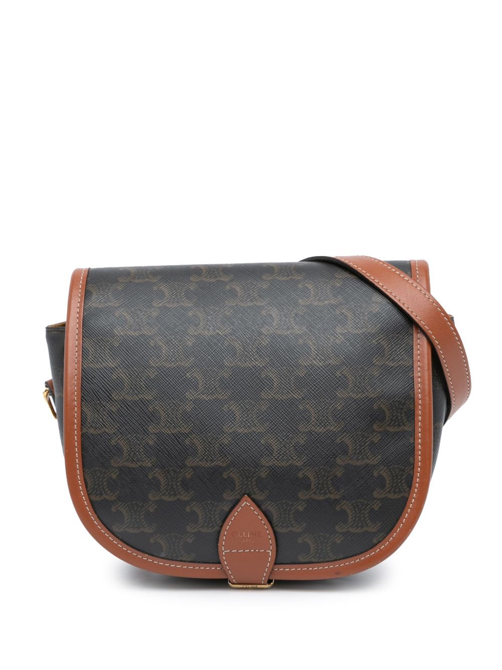 2020 Medium Triomphe Coated Canvas Folco crossbody bag - Brown