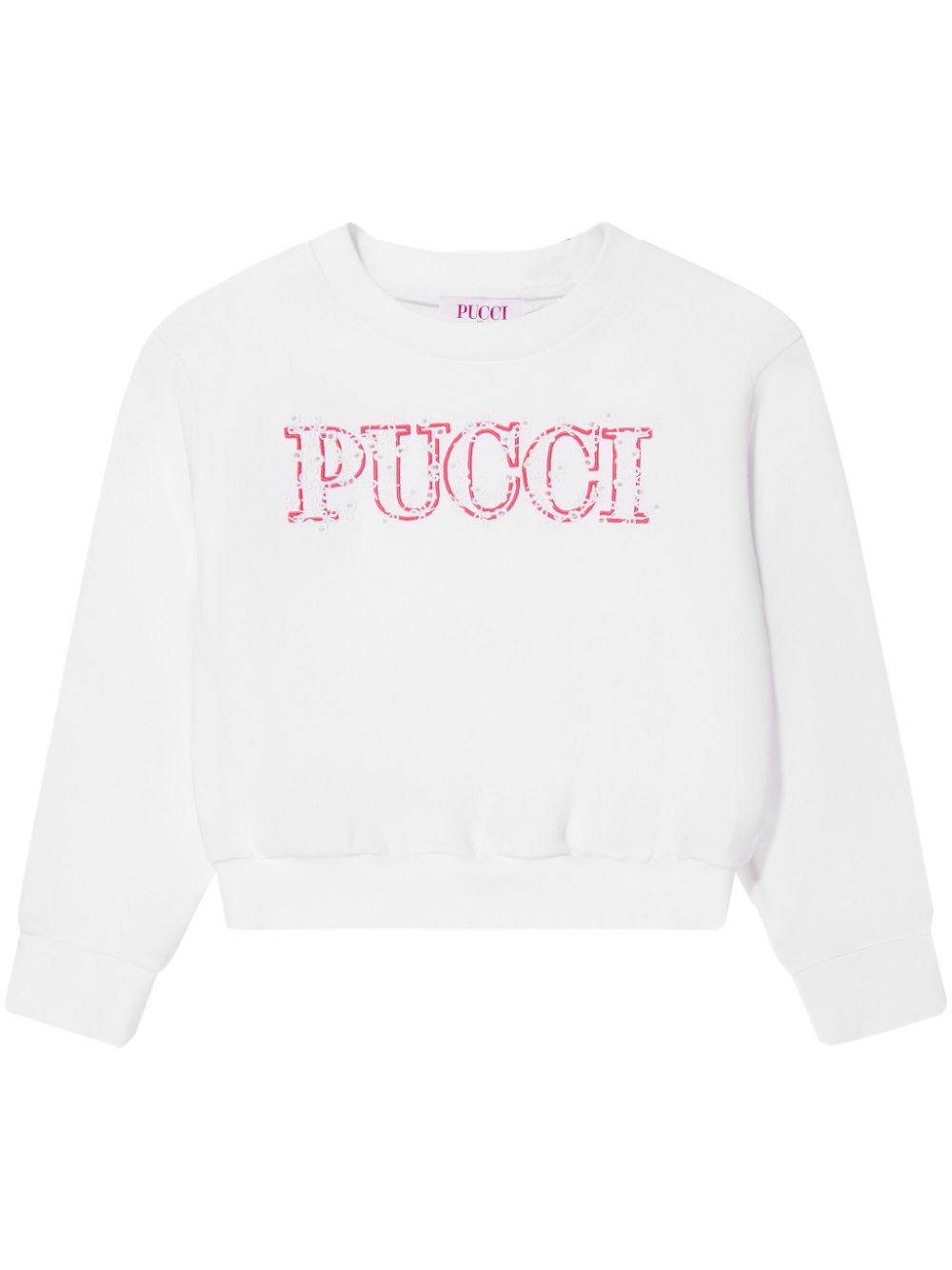 Logo-embroidered cotton sweatshirt - White