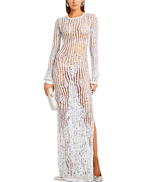 Cherri crochet-knit maxi dress - White