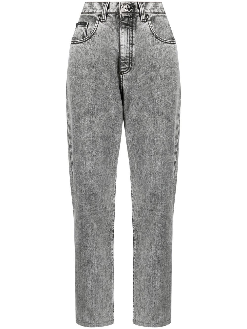 Distressed mom-fit jeans - Grey
