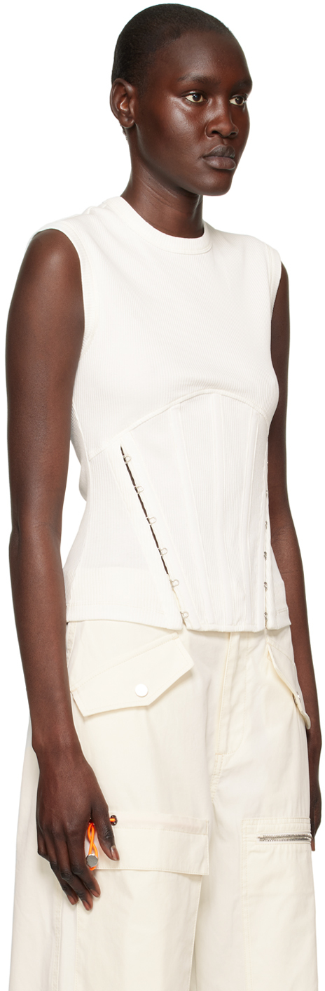 White split corset tank top