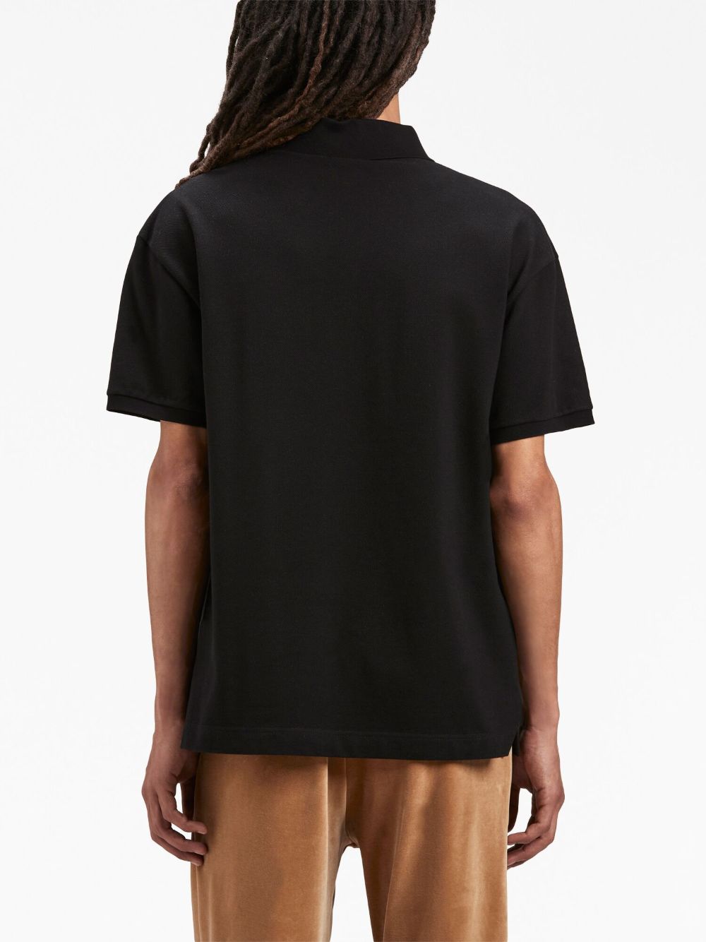 Logo-embroidered cotton polo shirt - Black