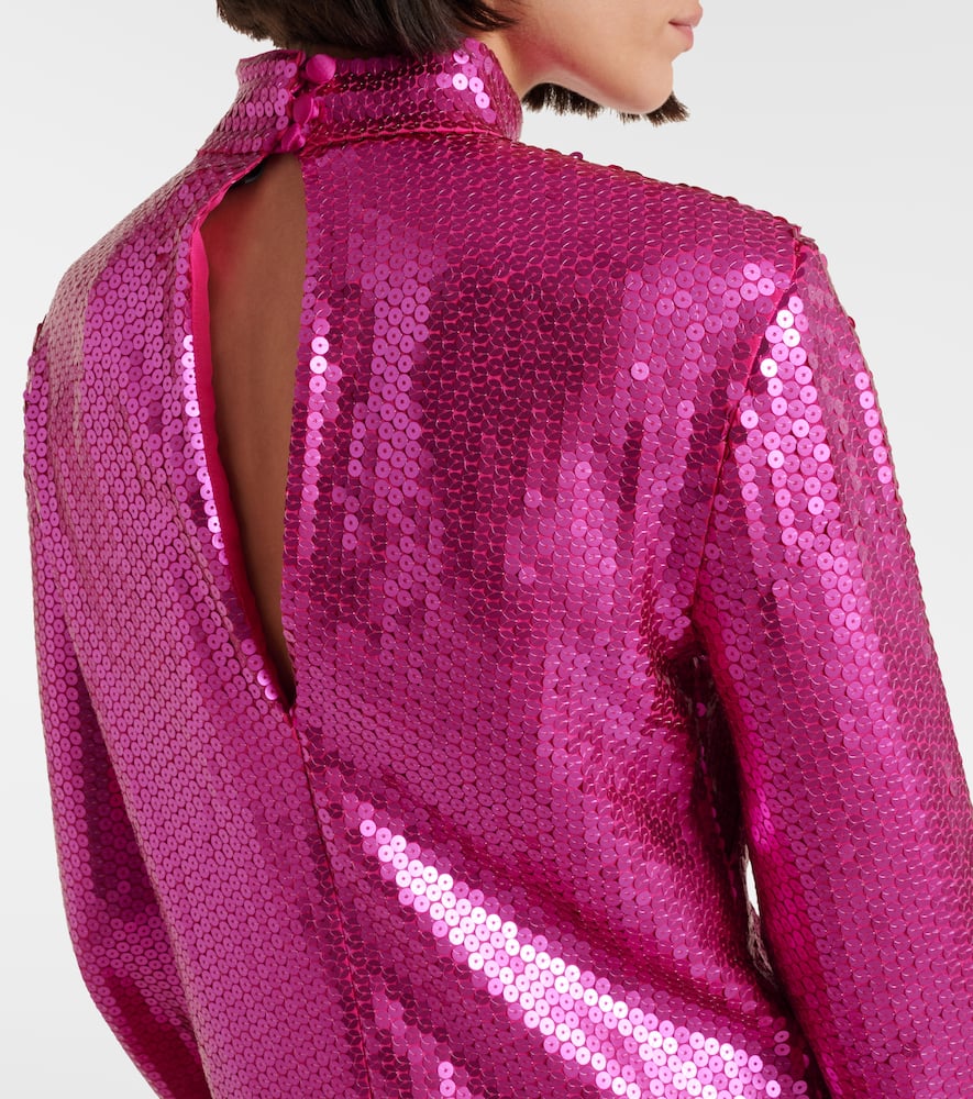 Taller Marmo Gina sequined feather-trimmed minidress
