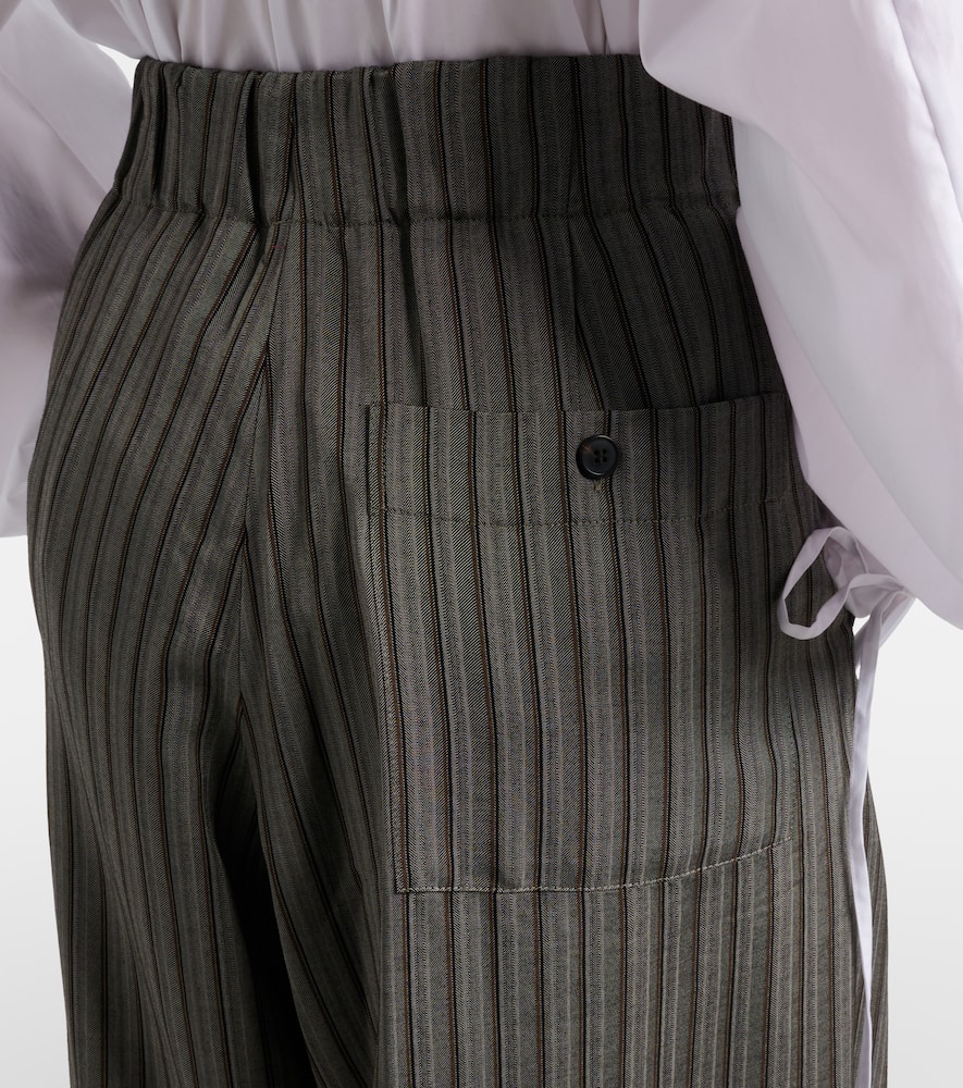 Striped wide-leg pants