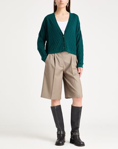 Woman Cardigan Dark green Size M Merino Wool