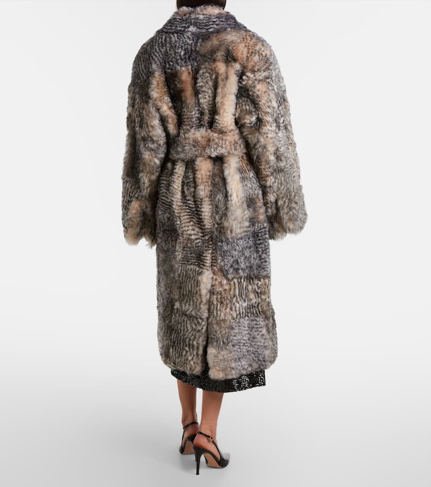 Shearling wrap coat