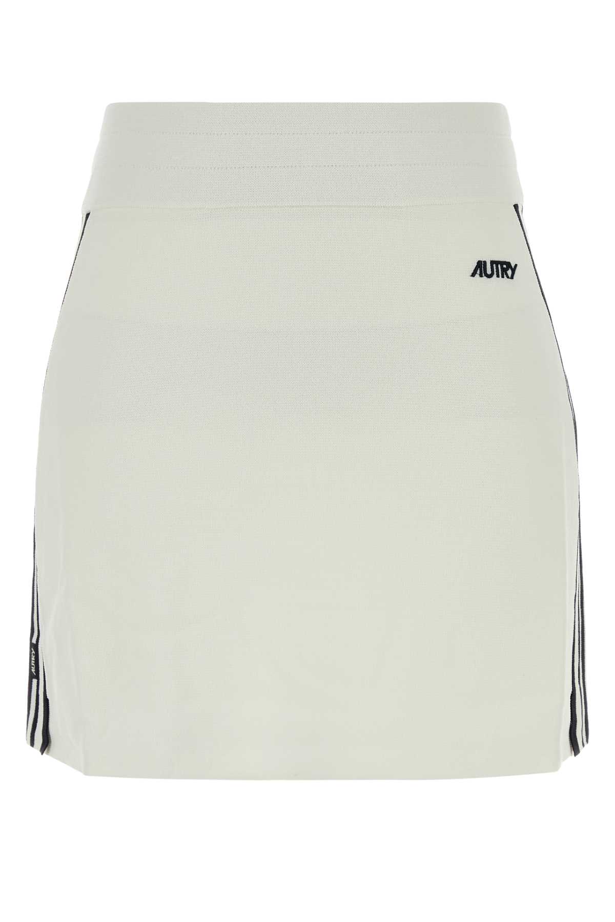 Mini Skirt In White With Striped Details
