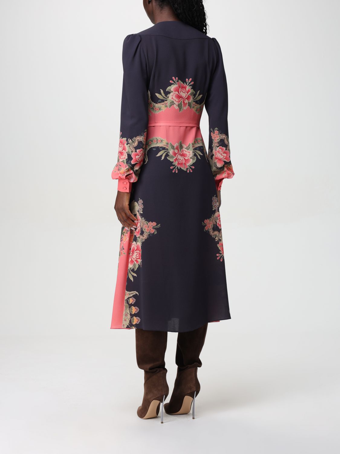 Floral-print midi dress - Blue