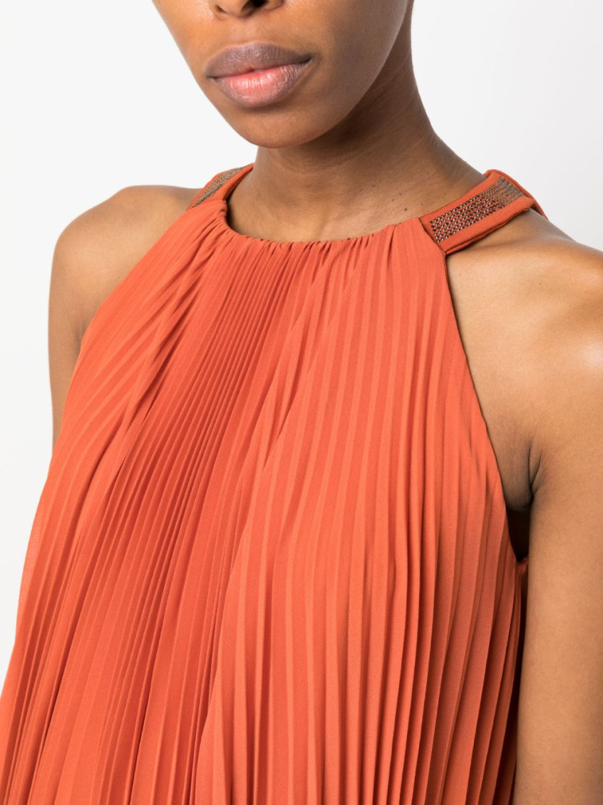 - Pleaterd Midi Dress