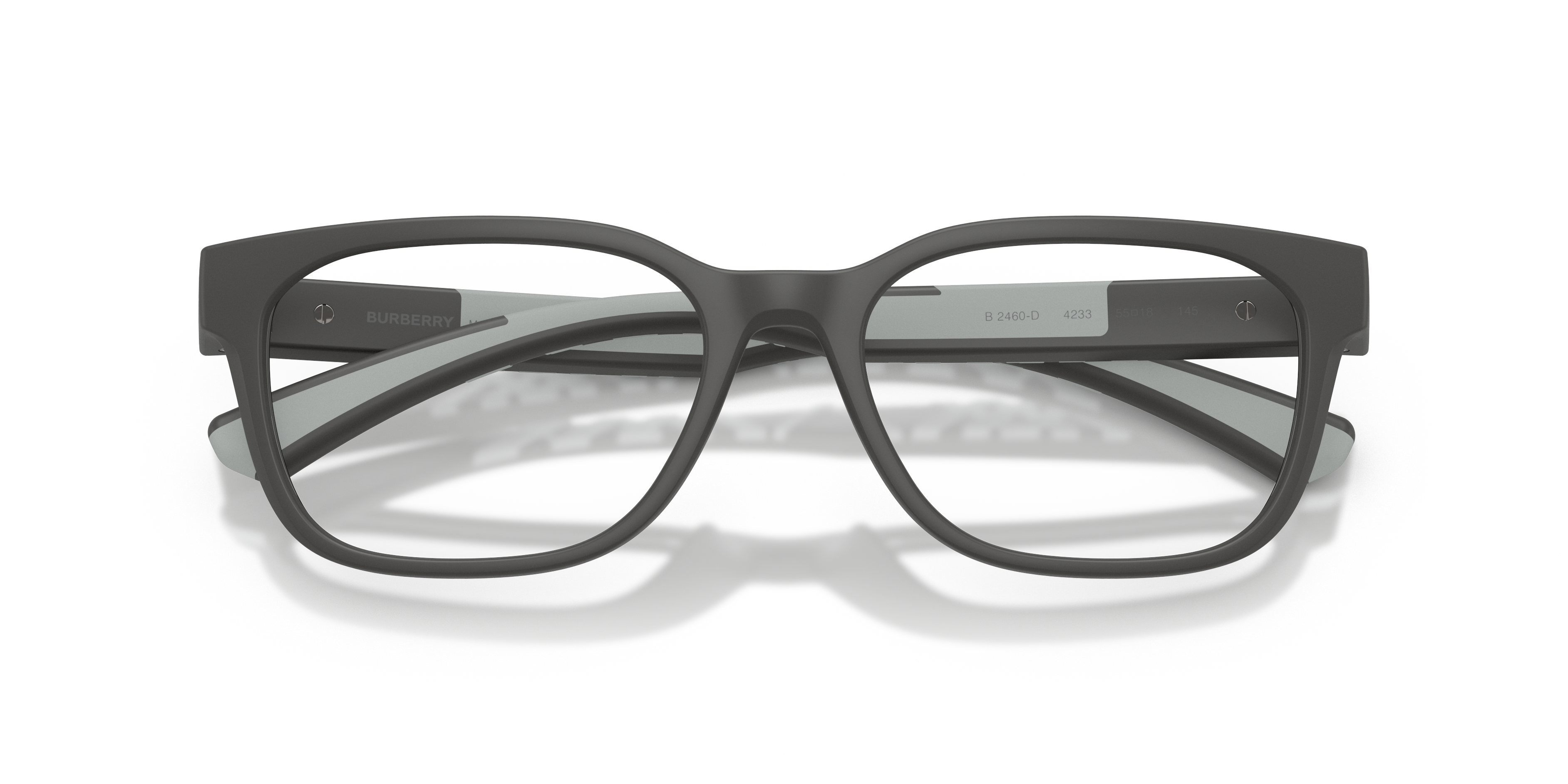 Burberry Man Burberry BE2460D 4233 Optical frames Injected Grey Transparent Squared Norma