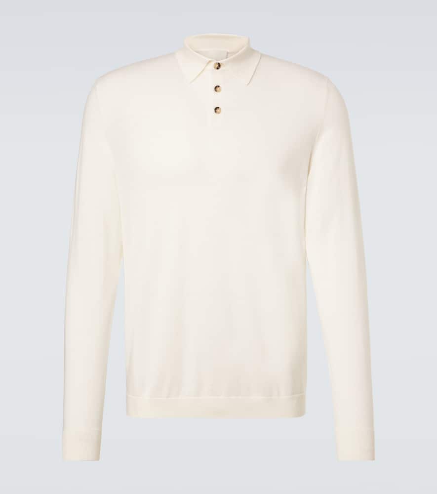 Virgin wool polo sweater