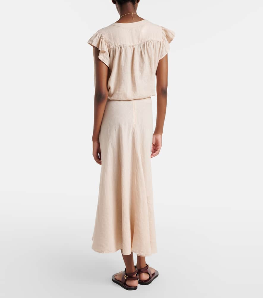 Malina linen midi skirt