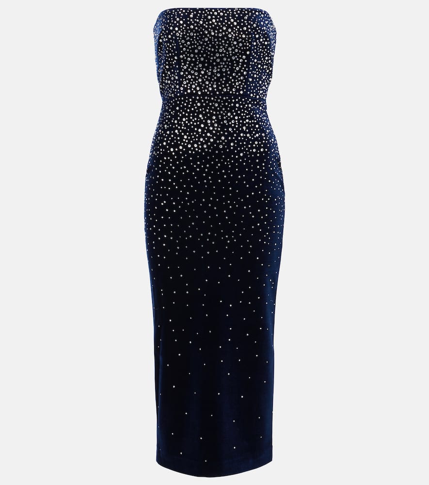 Alex Perry Embellished velvet midi dress