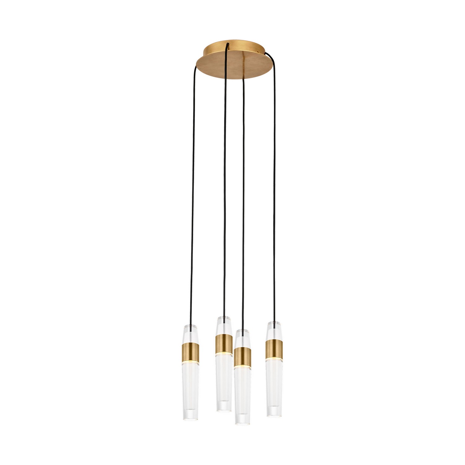 Natural Brass LED Chandelier from the Lassell Collection