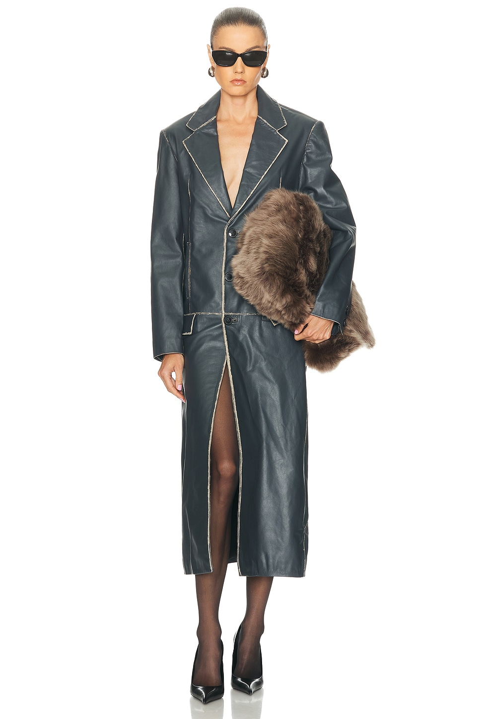 Mimchik Mulholland Coat in Steel - Slate. XS also in L