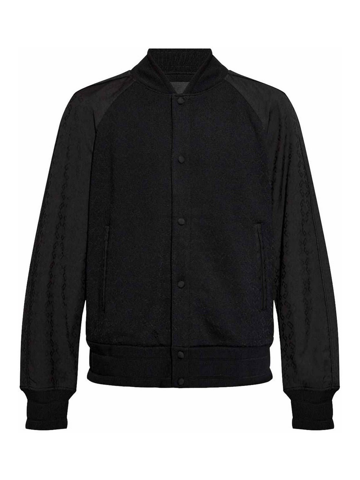 Jacquard Wool Blend Knit Varsity Jacket
