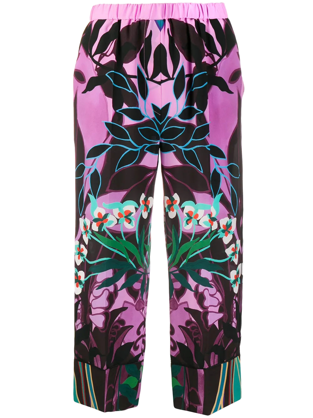 Mirrored Floral Print Culottes — Pink