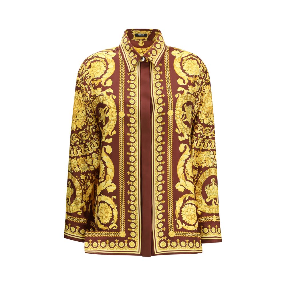 Barocco Silk Shirt — Bordeaux