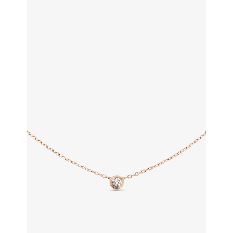 D'Amour Small 18ct Rose-Gold and 0.09ct Diamond Necklace