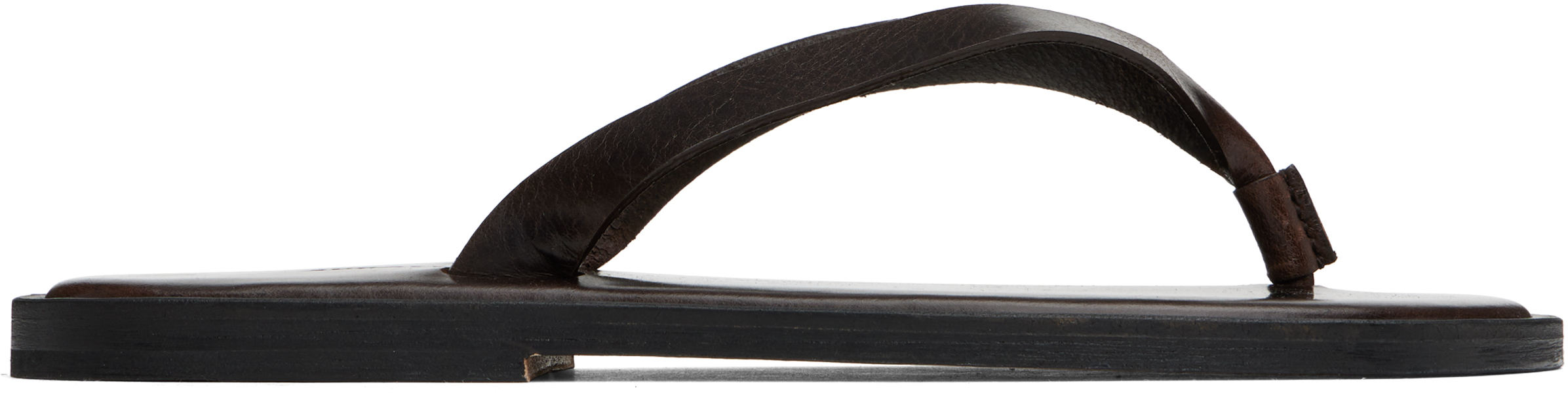 Auralee men’s Sandals Auralee Leather Belt Sandals in Brown Curated at Jake and Jones main image 3