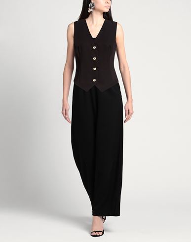 Woman Tailored Vest Black Size 10 Polyester, Viscose, Elastic fibres