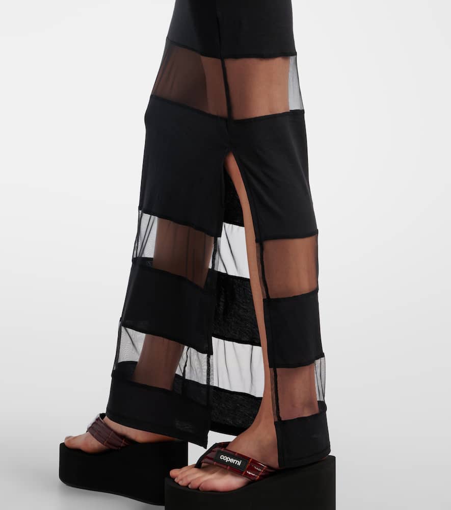 Striped sheer maxi dress