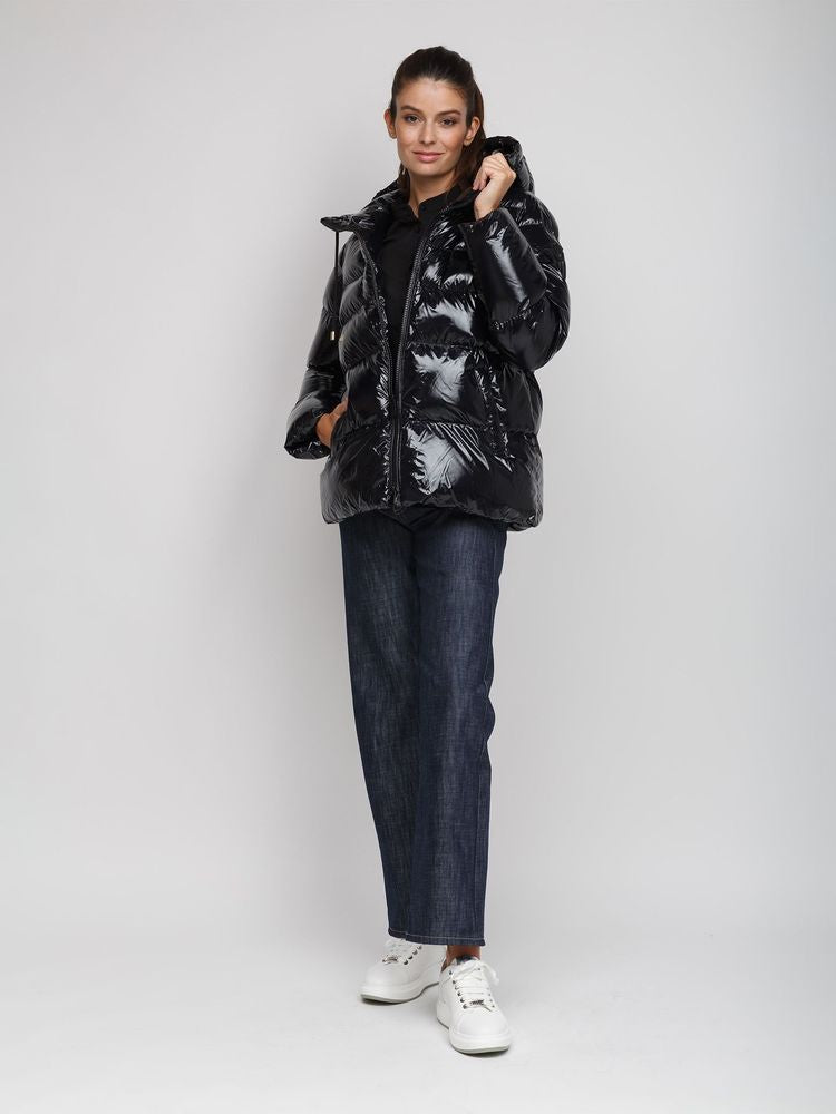 Quilted Puffer Down Jacket — Black