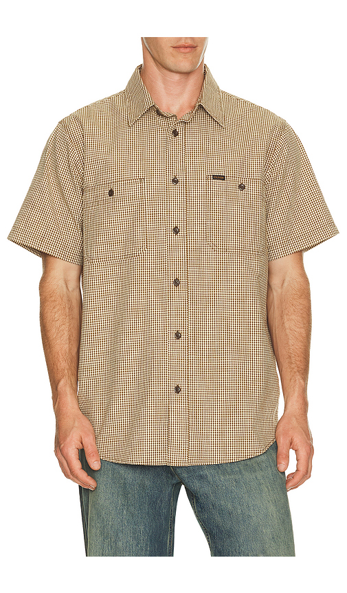 Filson Chambray Shirt in Coffee & Natural Plaid. L also in M, S, XL/1X