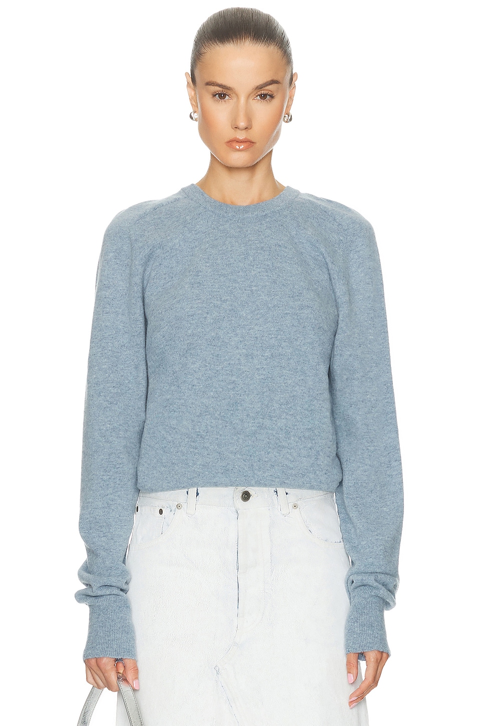 Maison Margiela Crewneck Sweater in Blue - Baby Blue. XS also in