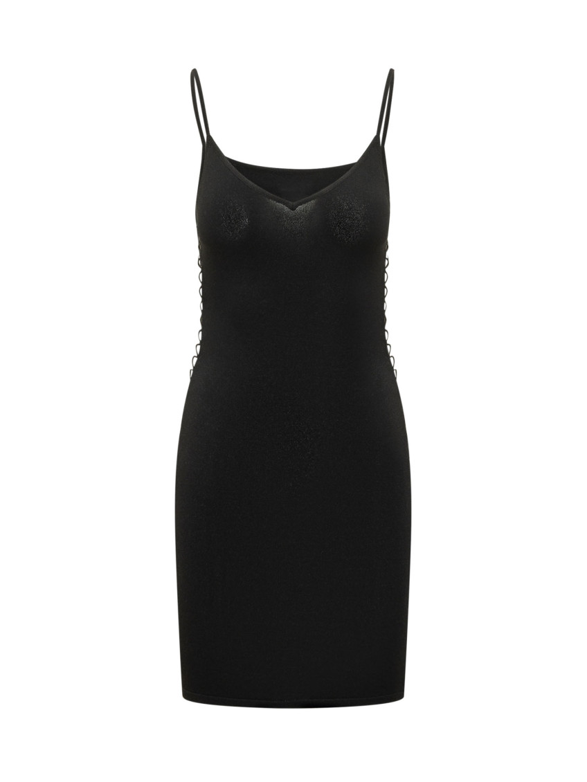 Black V Neck Sleeveless Midi Dress