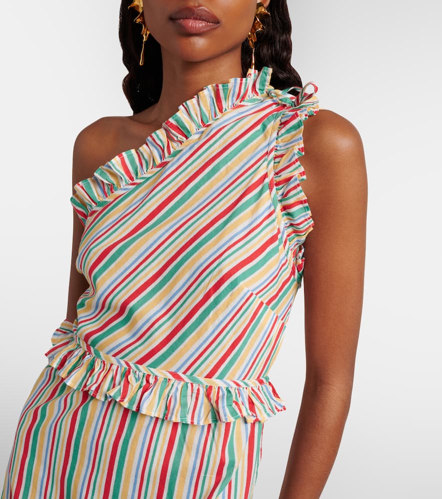 Arabelle striped cotton midi dress