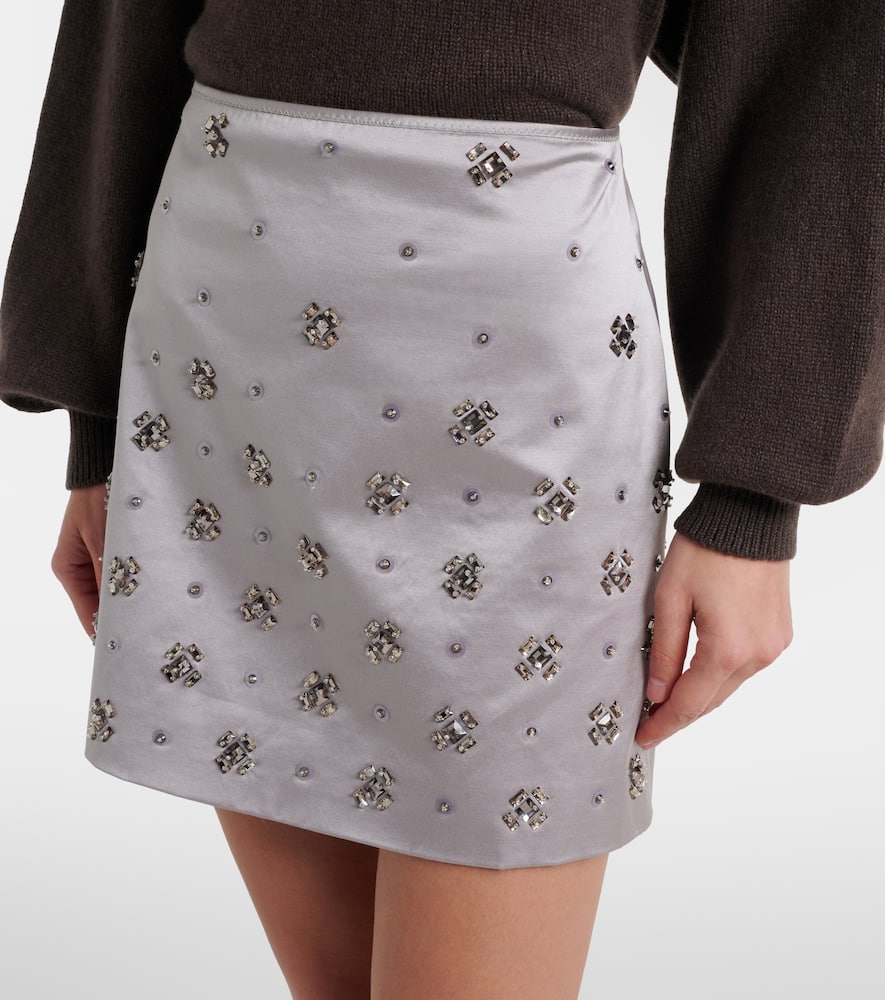 Olenna embellished cotton-blend miniskirt