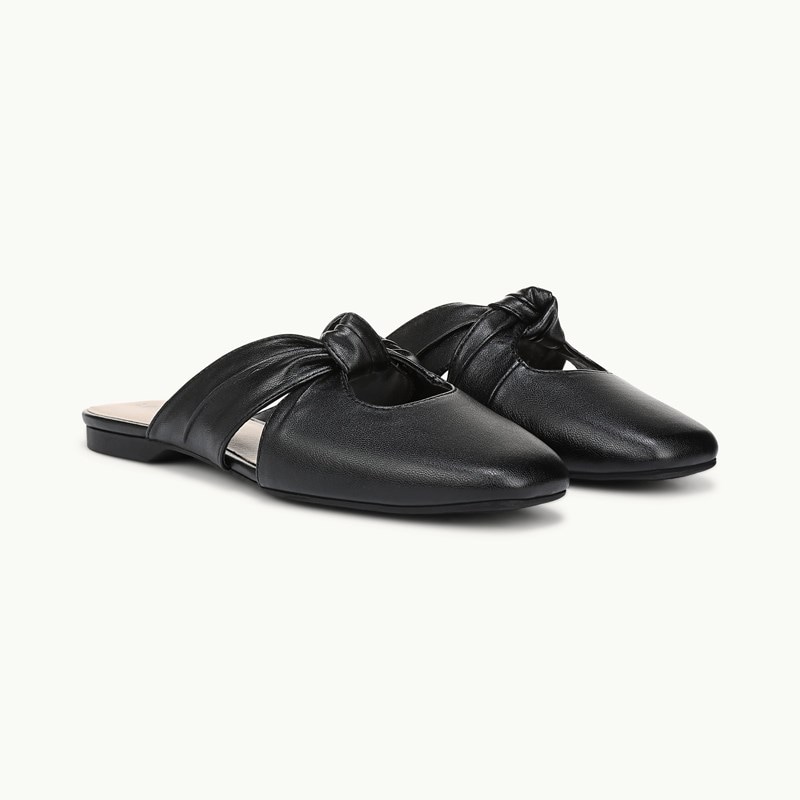 Stride Believe Slip On Mule Shoes Black Faux Leather