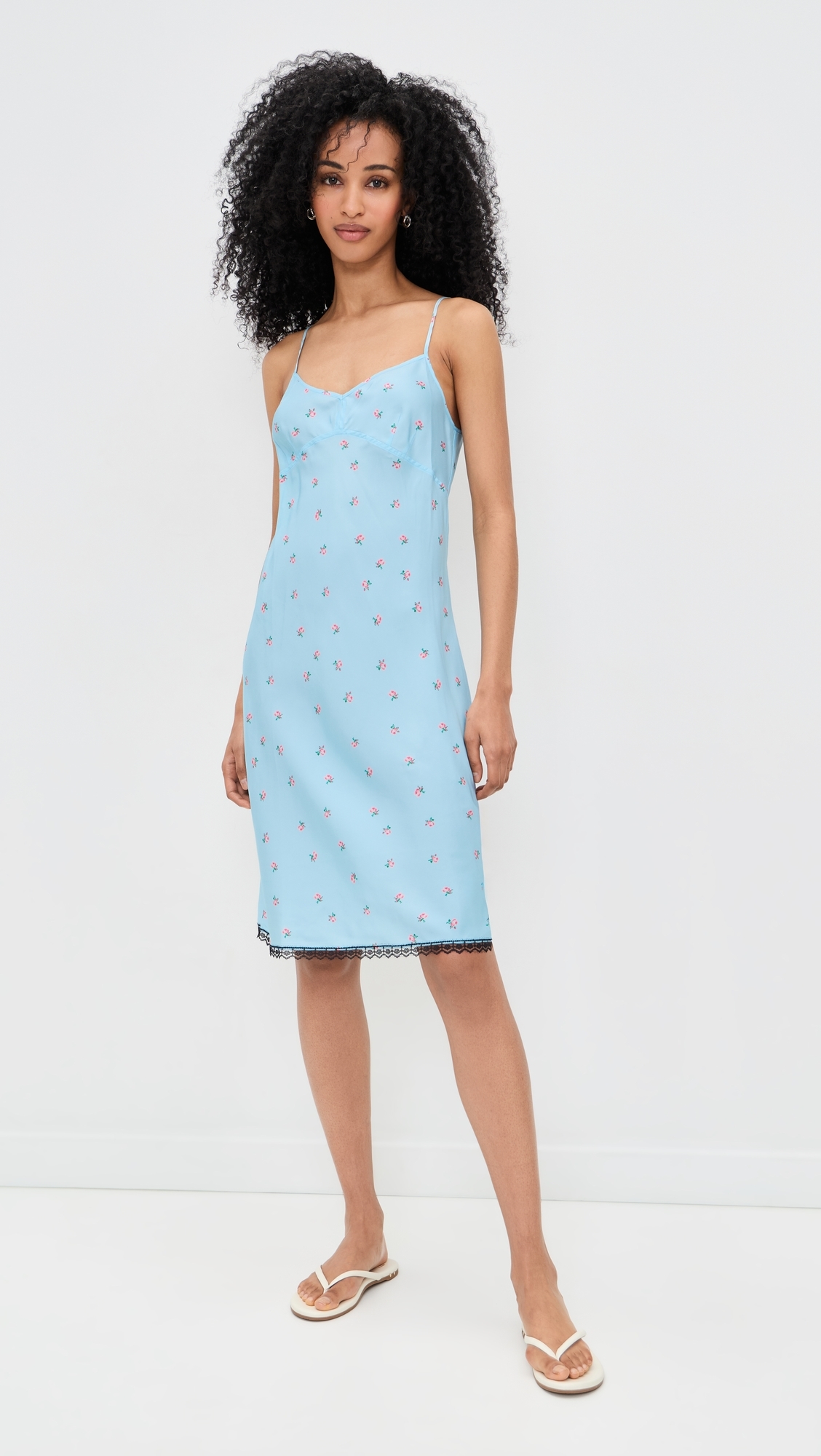 Bluebell Slip Silk Dress Powder