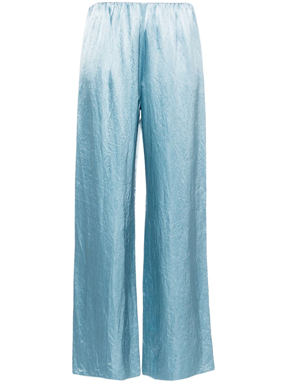 Straight-leg satin trousers - Blue