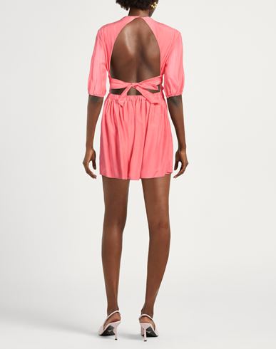 Semicouture Woman Mini dress Coral Size 6 Cotton, Silk