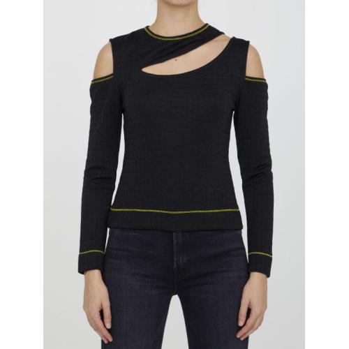 Cut-out detail top - Black
