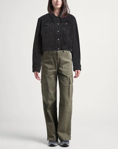 Woman Denim outerwear Black Size 10 Cotton